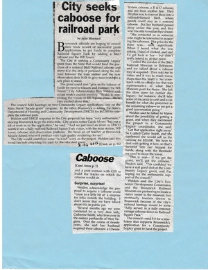 City seeks caboose for Railroad Square from The Brunswick Citizen, August 2, 2012.pdf