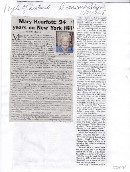 File:Mary Kearfott from The Brunswick Citizen, November 20, 2008.pdf