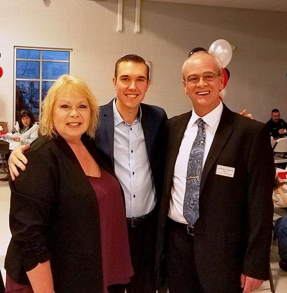 File:Fire Department 2018 Awards Dinner Robin Maynard Bell, Dallas White and Mayor Jeff Snoots, February 24, 2018.jpg