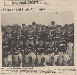 Little League 1985 Marva State Champs Kathleen Smith-Jones from The Brunswick Citizen, Vol 12, No 30, July 25, 1985.jpg