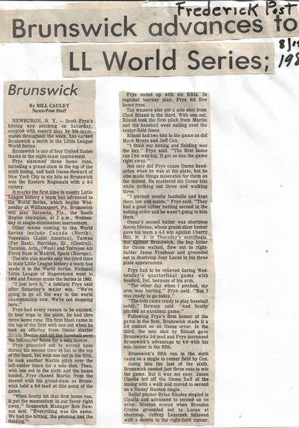 File:Little League 1986 Brunswick Advances to LL World Series from The Frederick News-Post, August 18, 1986.jpg