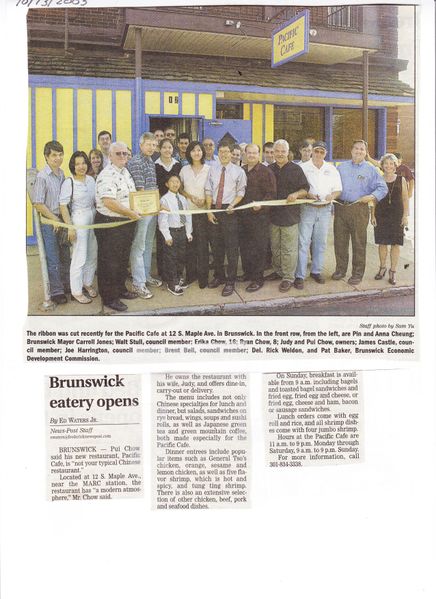 File:Pacific Cafe, 12 South Maple Avenue Opens from The Frederick News Post, October 31, 20032003.jpg