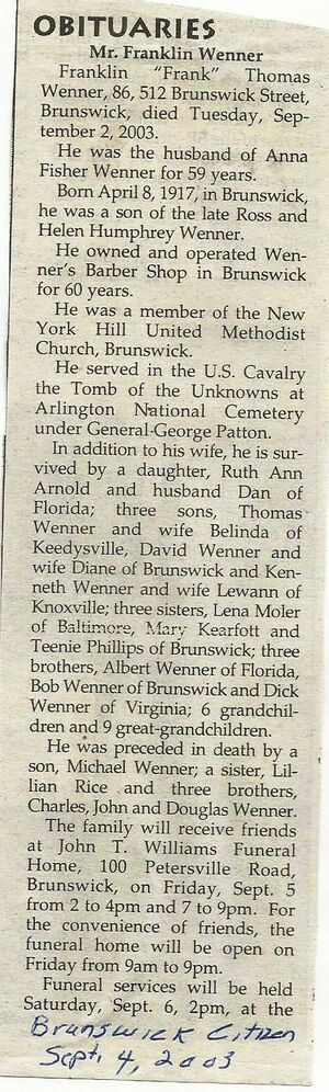 Franklin (Frank) Thomas Wenner Obituary September 2, 2003.jpg