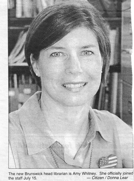 File:Library 2002, Amy Whitney named Hqead Librarian from The Brunswick Citizen, August 29, 2002 (1).tif