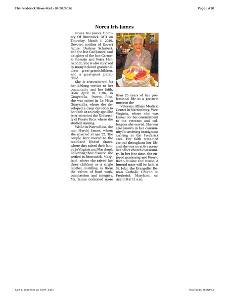 File:Norca Iris James, FrederickNewsPost, 2026.04.04.pdf