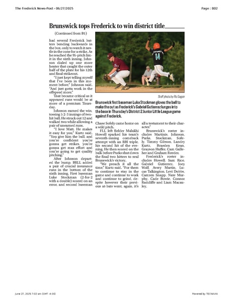 File:JUNIOR LEAGUE BASEBALL DISTRICT 2 TOURNAMENT, FrederickNewsPost, 2025.06.27.pdf