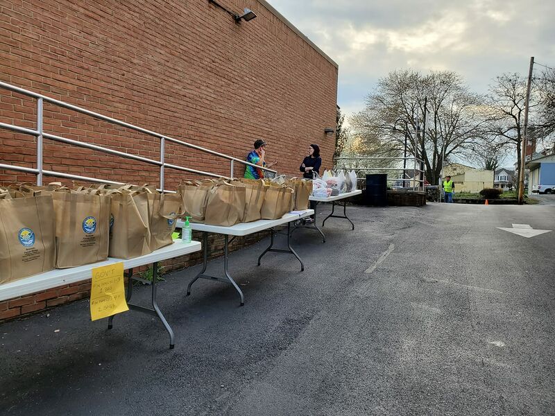 File:Pandemic 2020 food bank temporarily relocated to the American Legion and was operating as a drive-through (2).jpg