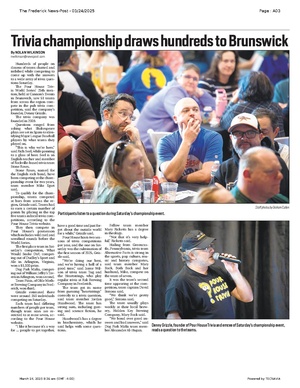 Trivia championship draws hundreds to Brunswick, FrederickNewsPost, 2025.03.24.pdf