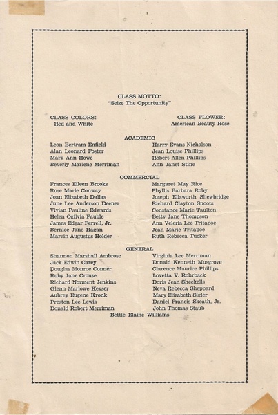 File:Class of 1951 Graduation Program, June 7, 1951.pdf