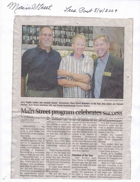 File:Main Street 2009 Volunteer of the Year, Jerry Knight, from The Frederick News Post, Jerry Knight August 4, 2009.pdf