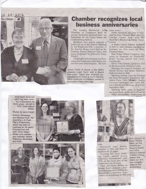 GBACC 2016 recognizes business anniversaries from The Brunswick Citizen, October 20, 2016.pdf