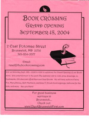 Book Crossing Grand Opening Announcement Septembr 18, 2004.jpg