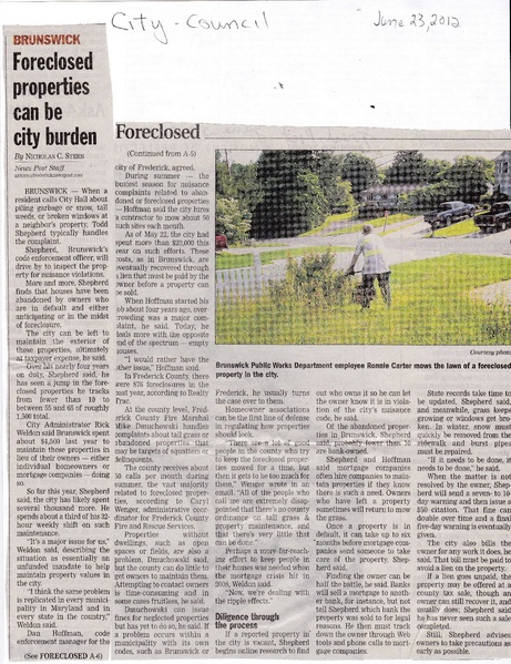 File:City Code Enforcement Todd Shepard from The Brunswick Citizen, July 23, 2012.pdf