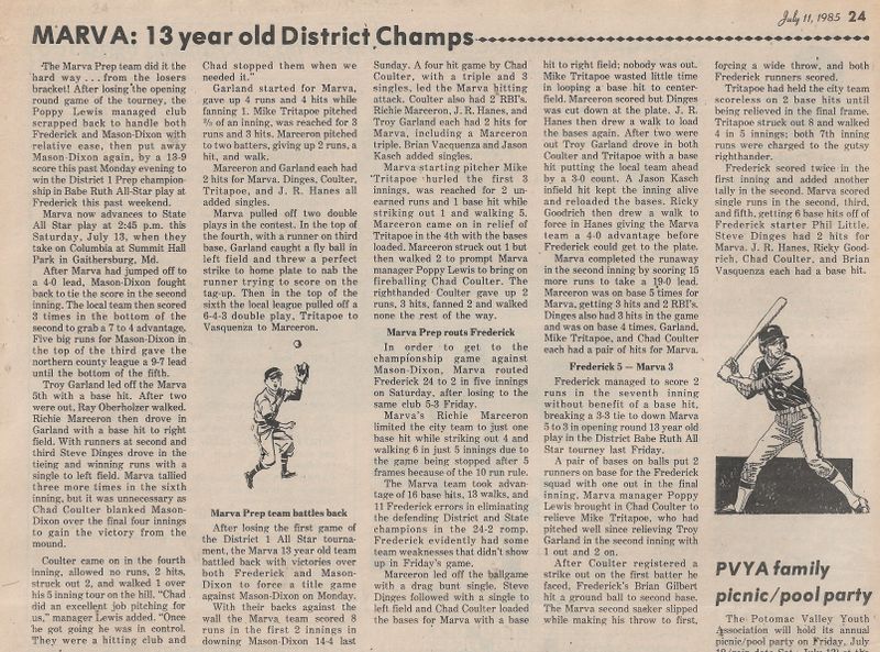 File:Little League 1985, MARVA District Champs from The Brunswick Citizen, Vol 12, No 28, July 11, 1985.jpg