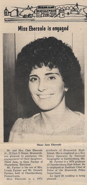 File:Diane Jane Ebersole and Gene Farmer Engagement from The Brunswick Citizen, Vol 12, No 6, February 7, 1985.jpg