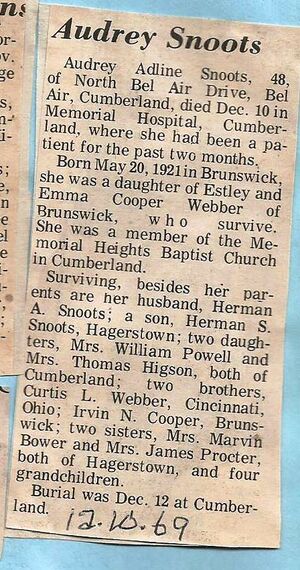 Audrey Adline Snoots Obituary December 1969.jpg