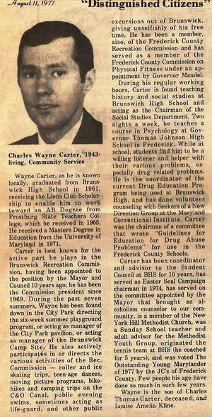 Charles Wayne Carter (1943) Distinguished Citizen Award 1977.jpg