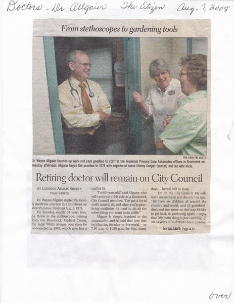 File:Dr. Wayne Allgaier retires from The Brunswick Citizen, August 7, 2008 (1).pdf