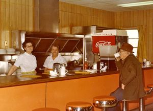 Lunch counter at the Y. Annabelle Taulton and Rex Merriman.jpg