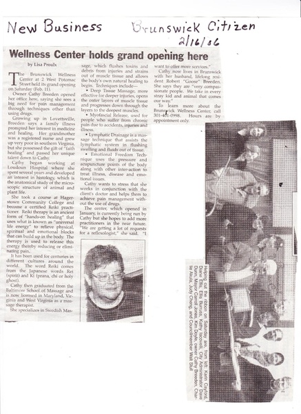 File:Brunswick Wellness Center Grand Opening from The Brunswick Citizen, February 16, 2006.pdf