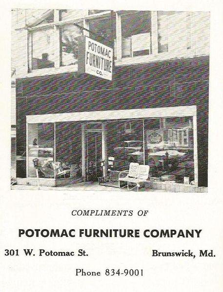 File:Potomac Furniture Company, 201 West Potomac Street From the Brunswick Diamond Jubilee Program - 1965.jpg