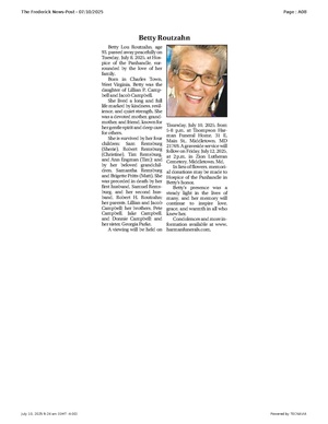 Betty Routzahn, FrederickNewsPost, 2025.07.10.pdf