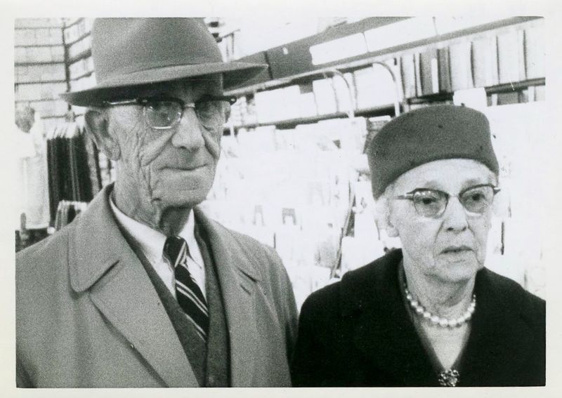 File:Kaplon - Warren and Camile Magalis pose next to the Hallmark Cards rack inside Kaplon's Department Store in the early 1960s.jpg