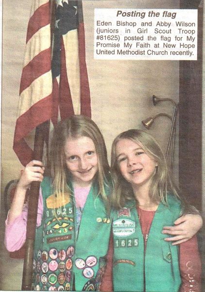 File:Posting the Flag Eden Bishop and Abby Wilson from the Brunswick Citizen, Vol 46, No 3, January 24 2019.jpg