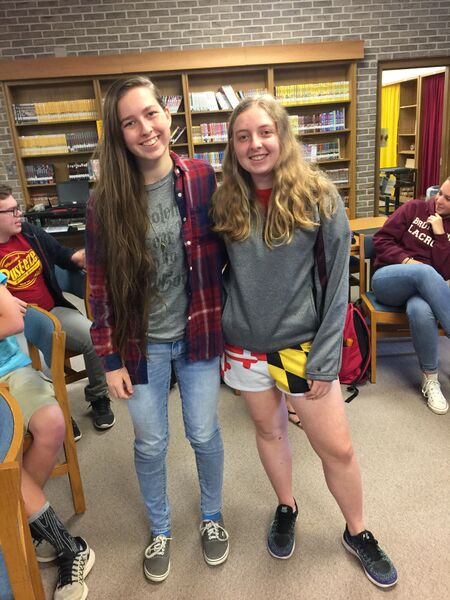 File:High School sophomore Morgan Willems (left) and junior Rachel Beall 2017.jpg