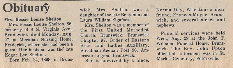 File:Bessie Louise Shelton Obituary from The Brunswick Citizen, Vol 11, No 36, September 13, 1984.jpg