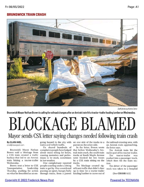 File:Mayor sends letter to CSX saying changes needed following train crash, The Frederick News-Post, August 5, 2022.pdf
