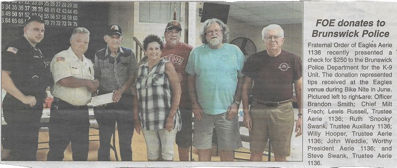 File:Eagles Club Donate to the Police Department from The Brunswick Citizen, Vol 46, No 29, July 25, 2019.jpg