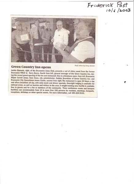 File:Green Country Inn Opens from The Frederick News Post, October 6, 2003.pdf