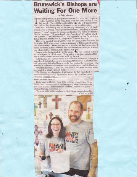 File:New Hope Methodist, Katie and Chris Bishop from The Brunswick Citizen, 2006.pdf