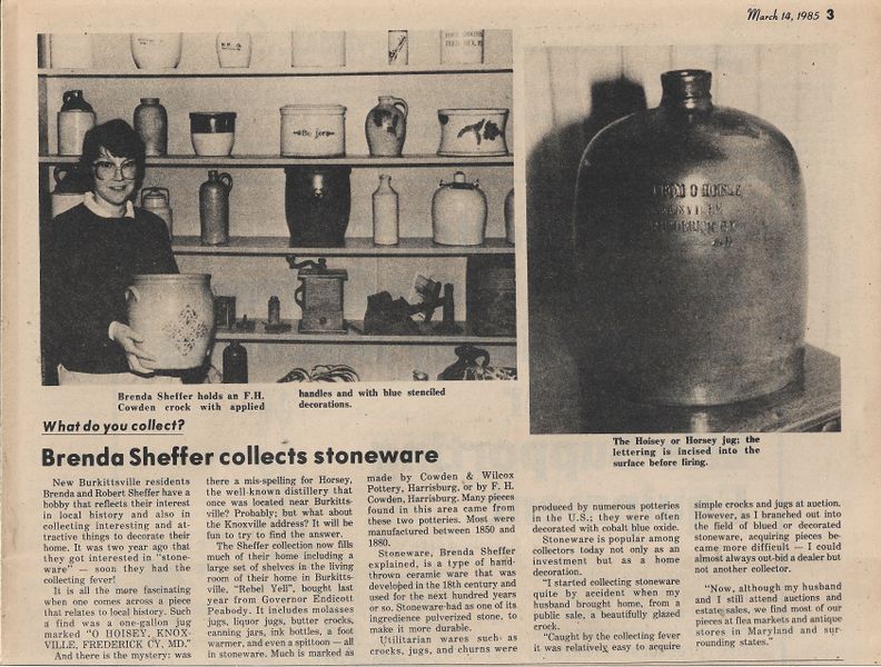 File:Brenda Sheffer Collects Stoneware from The Brunswick Citizen, Vol 12, No 11, March 14, 1985.jpg
