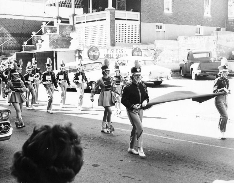 File:Veterans Day parade Circa 1950s - High School Railroaders' marching band.jpg