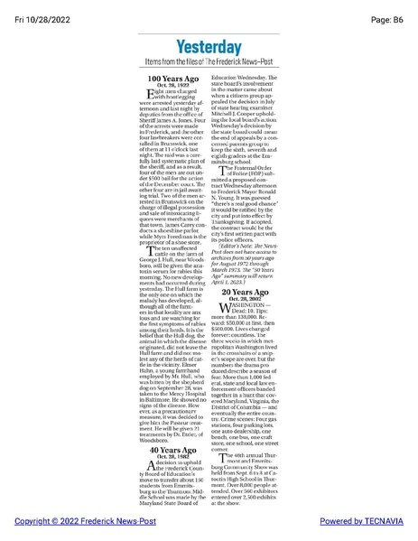 File:James Carey and Myer Freedman arrested for bootlegging in 1922, The Frederick News-Post historical reprint, October 29, 1922.pdf