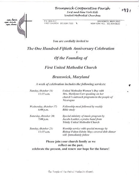 File:New Hope Methodist, One hundred-fiftieth Anniversary Invitation 1981.pdf