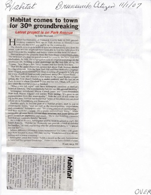 Habatat Builds Home from The Brunswick Citizen, November 1, 2007.pdf