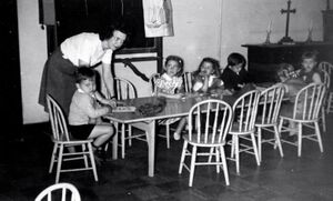 First Methodist Church Jean Deener with her Sunday School class.jpg