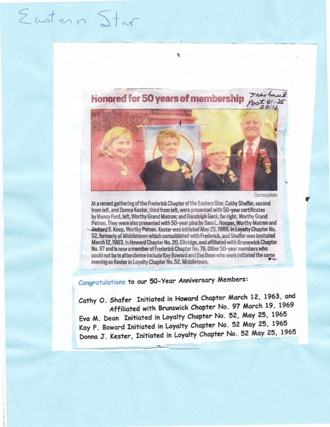 File:Eastern Star 2016, 50 yrs from The Frederick News Post, January 2016.pdf