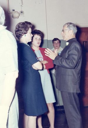 First Methodist Church after services, Rev William Warner.jpg