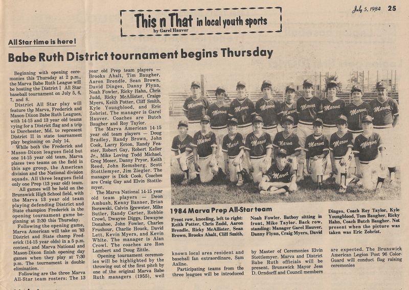 File:Little League 1984 District Tournament from The Brunswick Citizen, Vol 11, No 27, July 5, 1984.jpg