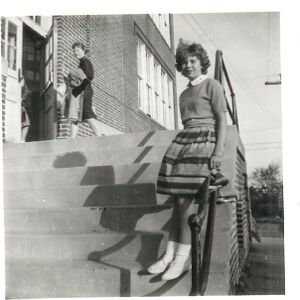 Student - Nancy Grams on the southside steps.jpg