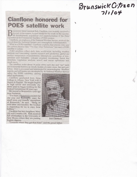 File:Bob Cianflone honored by POES from The Brunswick Citizen, July 1, 2004.pdf