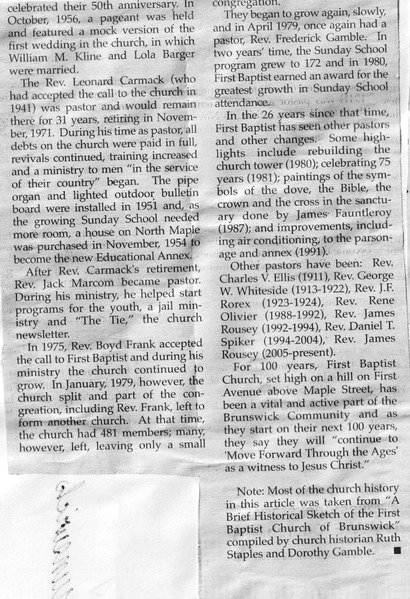 File:First Baptist Celebrates 100 Years from the Brunswick Citizen 2006 (3).tif