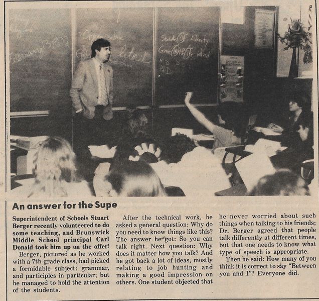File:Superinendent of Schools Stuart Berger Teaches from The Brunswick Citizen, Vol 12, No 13, March 28, 1985.jpg