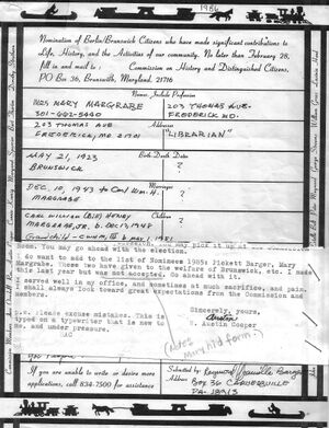 Mary Virginia Margrabe, Distinguished Citizen 1986 (2).jpg