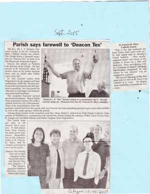 St. Francis Catholic farewell to Deacon Tex from The Brunswick Citizen, October 1, 2015.pdf