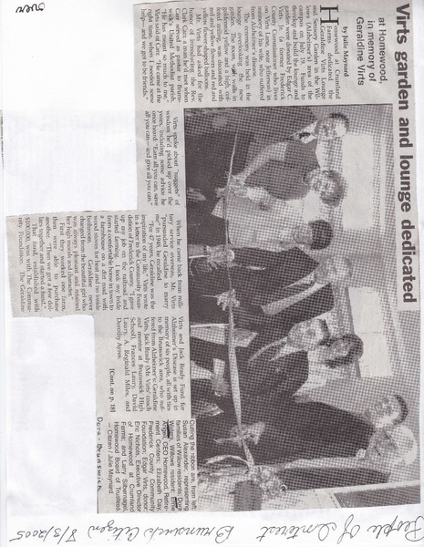 File:Virts garden and lounge dedicated from The Brunswick Citizen, August 5, 2005 (1).pdf